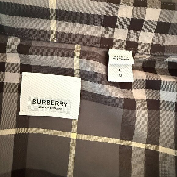 Burberry Men's SHEFFORD Gray Check Short Sleeve Shirt 8084691 - Picture 11 of 14